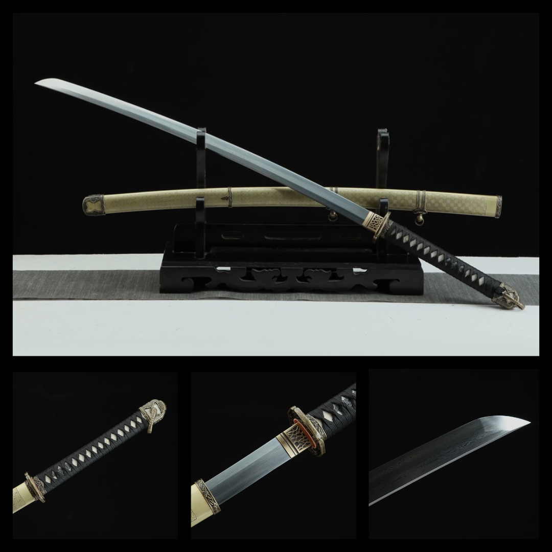 Gunto thép gấp hoa văn damascus [MSP 02]